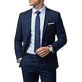 Hihawk Men's 2 Piece Suit with Tie, One Button Slim Fit Solid Jacket & Pants Set, Suits for Men Party Wedding Prom & Business