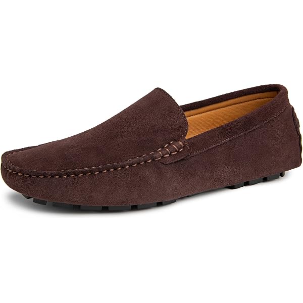 FSJ Men\'s Brown Vintage Tassel Casual Loafers Slip-On Suede Luxury Dress Shoes Elegant Remy Brown Suede Tassel Loafers - Men main image 4