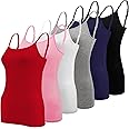 BQTQ 6 Pcs Women's Camisole Tops Undershirts Adjustable Spaghetti Strap Tank Top