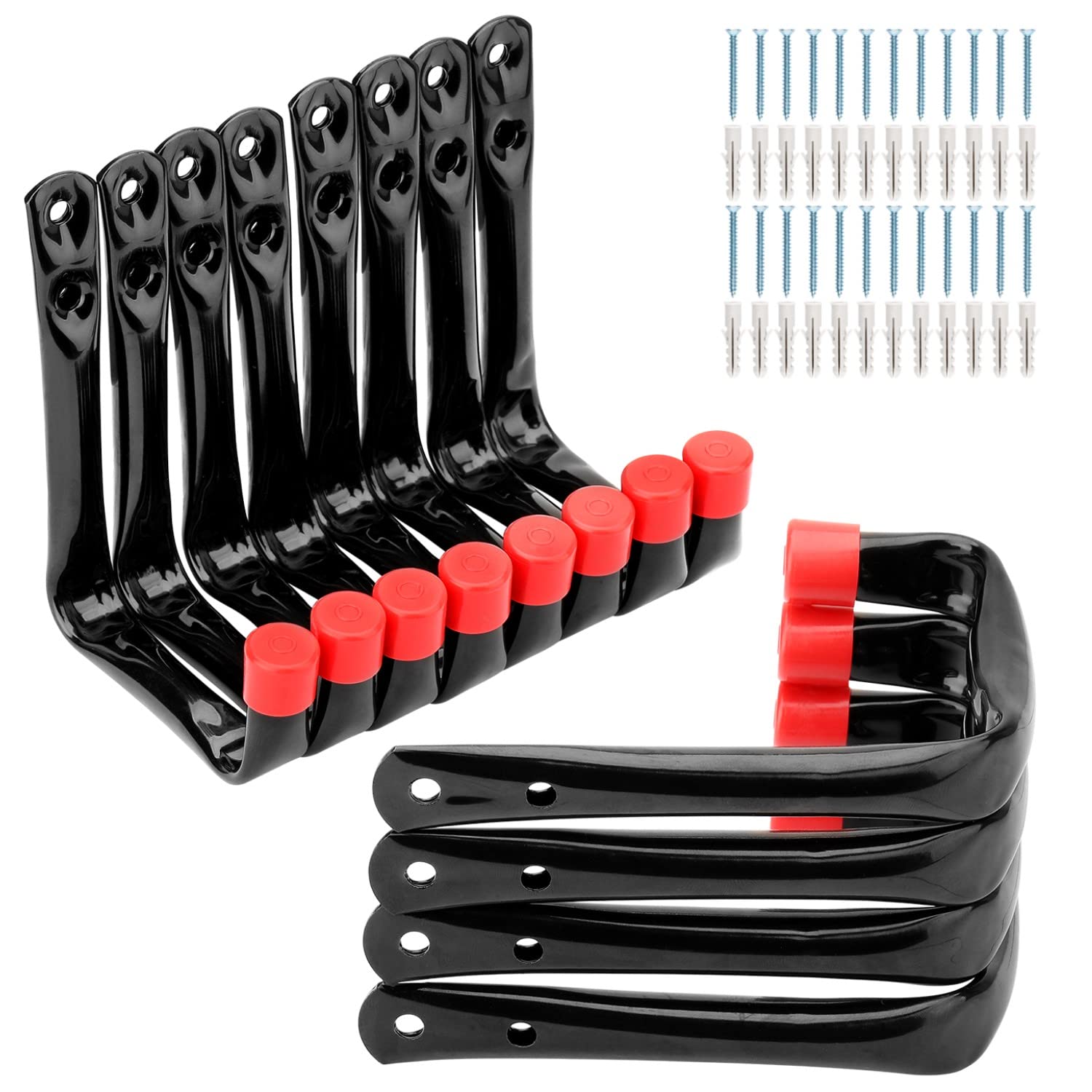 PiPaFox 12 Pack Garage Hooks, 9cm Utility Storage Hooks, Heavy Duty Garage Storage Wall Hooks