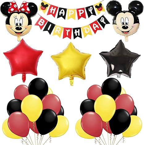 Mickey Y Minnie Party Decorations Mickey Party Globos Decoraciones De Cumpleanos De Mickey Mouse Para Ninos Cumpleanos De Chicas Baby Shower Amazon Es Hogar