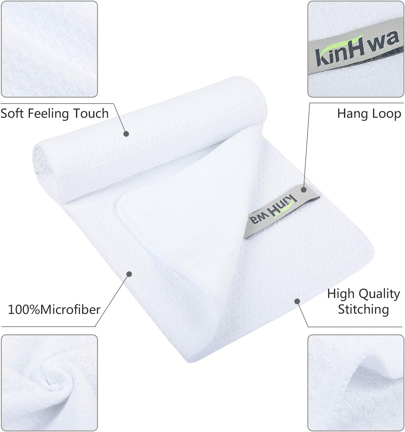 KinHwa Microfibre Workout Towel for Men Women Fast Drying Sweat Towel for Gym Lightweight Sport Fitness Exercise Towels 3 Pack 16Inch x 31Inch - Image 4