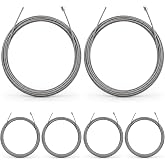 Tellegloww 6 Pack Replacement Cables for Automatic Drywall Tapers Heavy Duty Steel Drywall Taper Cable Replacement Parts Kit, Fit Most Brands