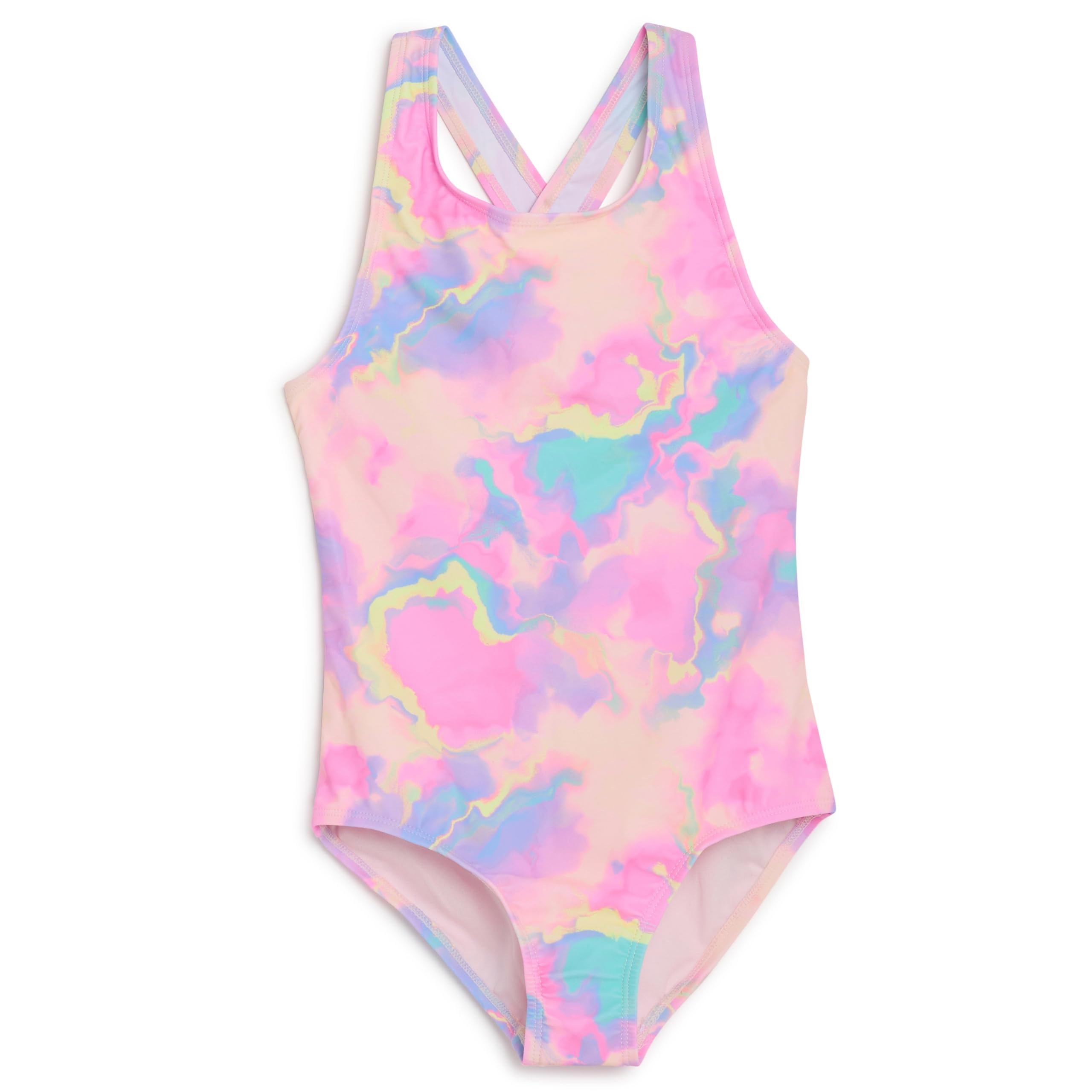 Photo 1 of Lands' End Girls' Swimwear UPF 50 One Piece Swim Suit, Pink Multi s