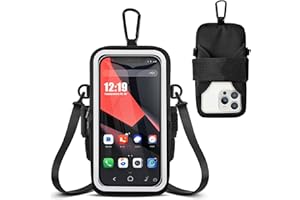 Kebrela Phone Holder for Running, Walking & Workout, Cell Phone Armband with Carabiner, Clear Crossbody Phone Pouch Purse with Adjustable Lanyard for iPhone and Android - Suitable for Women and Men