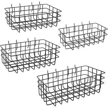 thumbnail image 2 of Only Hangers Black Wire Baskets For Slatwall & Gridwall – 12x6x6 Inches (Set Of 2) Display Bins 2 of 5