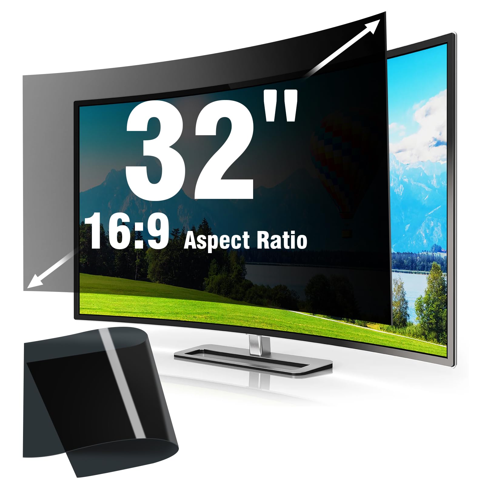 Photo 1 of [2026 New] 32 Inch Computer Monitor Privacy Screen Filter - Eye Protection Anti Glare Blue Light Filter, 32 inch Monitor Protector Film