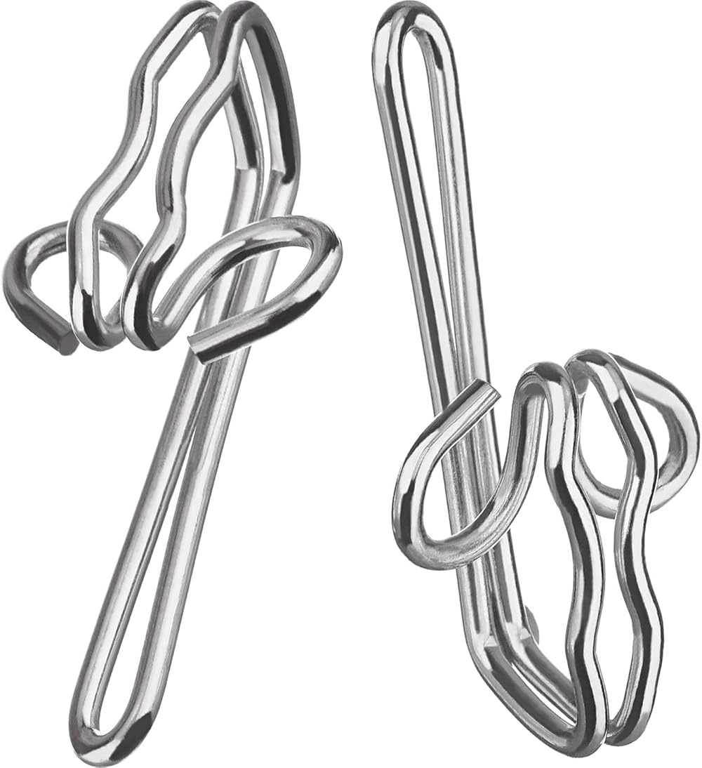 Outus 80 Pack Metal Curtain Drapery Hooks Silver for Header Tape Hanging