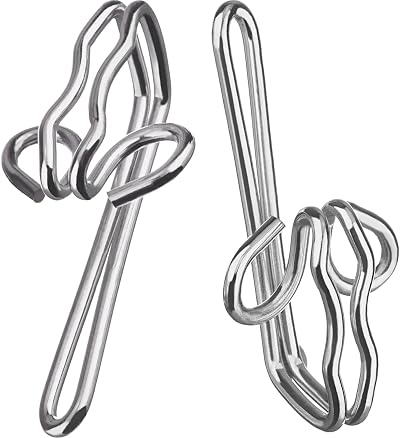 Outus 80 Pack Metal Curtain Drapery Hooks Silver for Header Tape Hanging