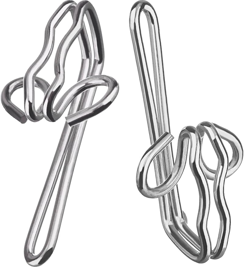 Outus 80 Pack Metal Curtain Drapery Hooks Silver for Header Tape Hanging