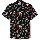 Tipsy Elves Men's Short Sleeve Holiday Button Down Shirts - Funny Christmas & Hanukkah Hawaiian Shirts for Men