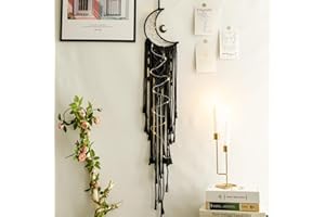 Kyoryuger Moon Dream Catcher with Lights Teen Girl Room Decor Bedroom Decor Boho Dream Catcher Wall Decor Handmade Birthday Gifts for Teen Girls Kids Gifts for Women Gothic Dream Catchers Decoration