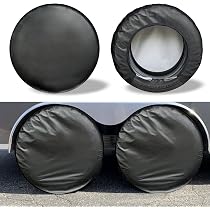 Ramuel 4-Piece Tire Cover Set – Universal Fit 24-26 Inch, UV & Waterproof, Black