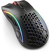 GLORIOUS Model D- (Minus) Wireless Gaming Mouse - 67g Superlight Honeycomb Design, RGB, Ergonomic, Lag Free 2.4GHz Wireless, Up to 71 Hours Battery - Matte Black