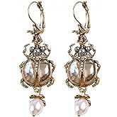 BOLOUY Earring Natural Abalone for Shell Earrings Freshwater Pearl Pendant Drop Earrings Beach Dangle Earring Jewelry Decor for