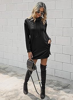 hoodie dress with knee high boots