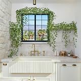 CQURE 36Pcs 252FT Artificial Ivy Garland Vines UV Resistant Green Leaves view 4