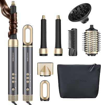 All-in-One Hot Air Styler, Asciugacapelli Professionale Rapido, Anti-Crespo, Styler ad Aria Calda con Tecnologia a Ioni Negativi, Strumento per Styling dei Capelli Alta Velocità, QR-8820