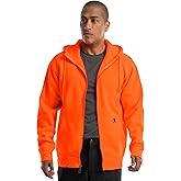 Wrangler mens Durable Performance Fleece Hi-viz Full Zip Hoodie