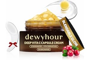 Deep Vitamin C Golden Capsule Face Cream, Lightweight Face Moisturizer, Smoothing & Firming, Brightening Glow, Improves Appea