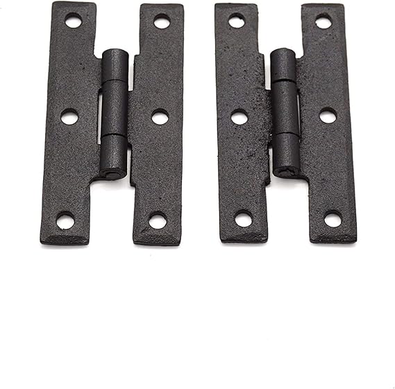 3" Black Iron H Hinge Flush Mount Antique Style Heavy Gauge Hinge 2
