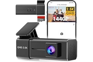 Dash Cam 2.5K 1440P Front Dashcam for Cars, E-YEEGER WiFi Car Camera Mini Dash Camera with App, Night Vision, 24H Parking Mode, Loop Recording, G-Sensor, Free 32G Card, Support Max 256GB, Black