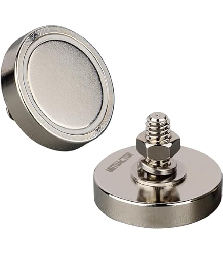 Mutuactor 4-Pack Heavy Duty Neodymium Magnet Pots - 30lb Pull Force With Rubber Coating