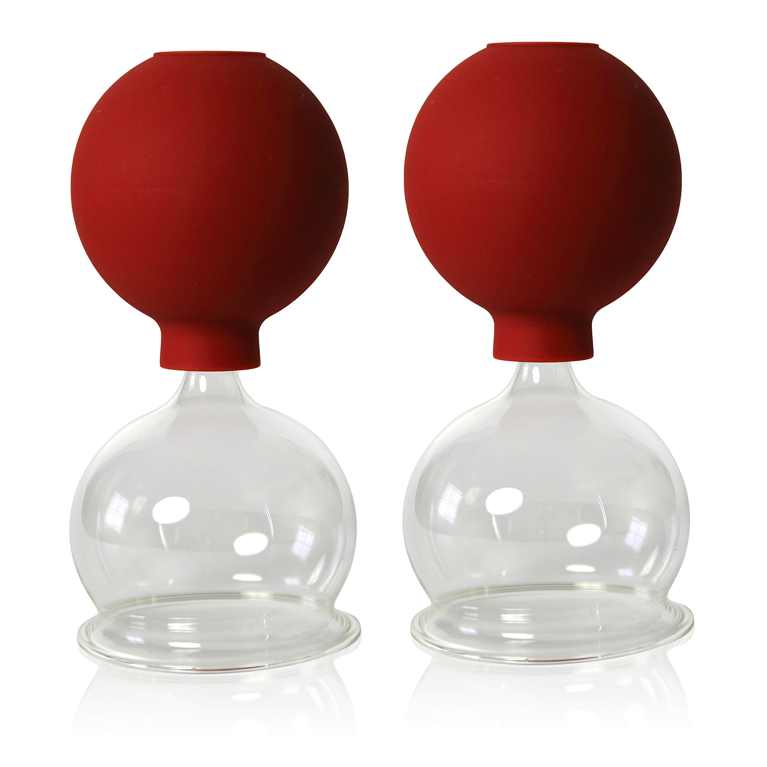 Cupping Glass with Ball 60 mm for Professional, Medical, Fire-less Cupping, Cupping Glass Cupping Glasses Original Lauscha Glass Set of 2
