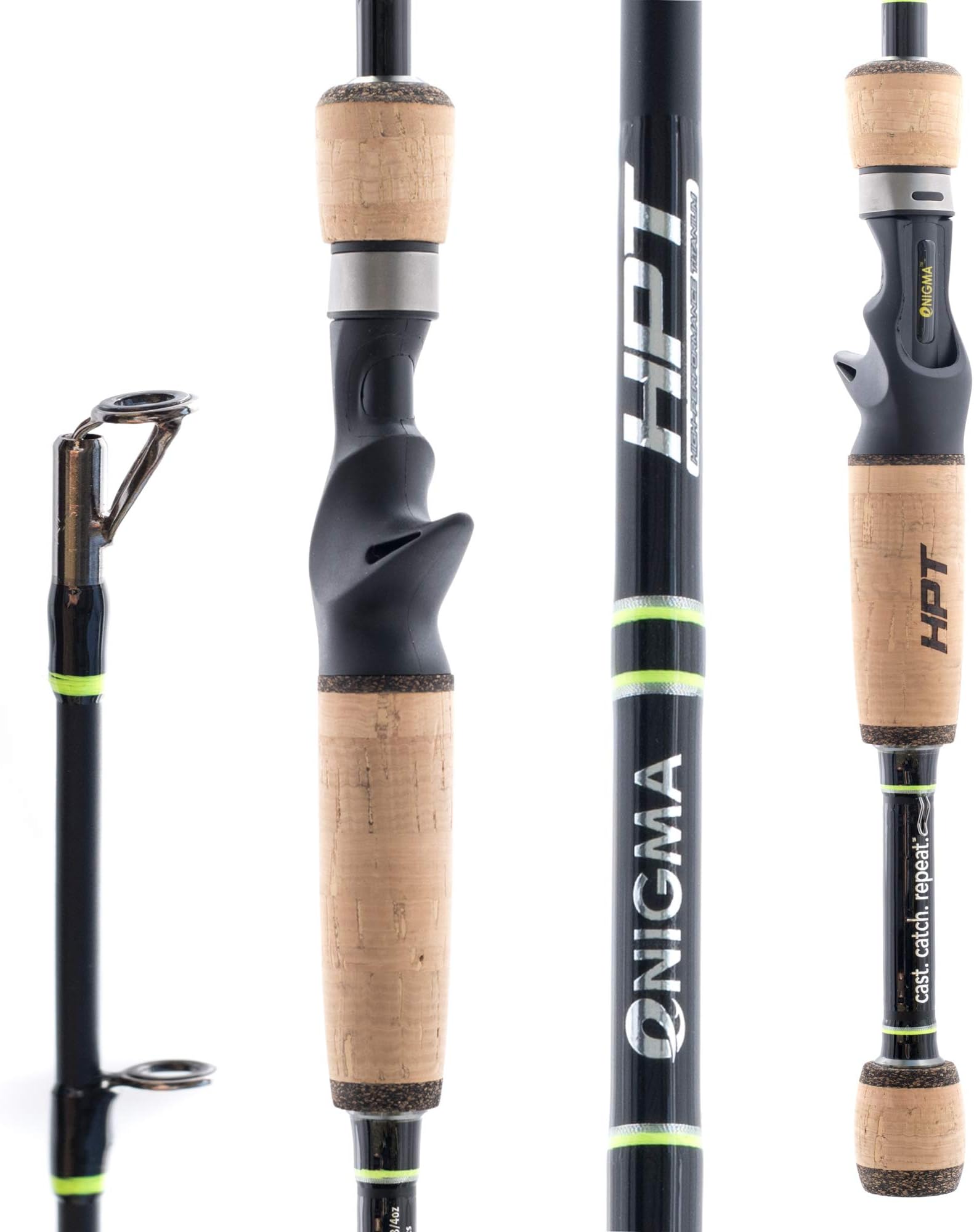 Enigma Fishing High-Performance Titanium Pro Tournament Series Bass Fishing Rods, Japanese Toray Graphite High Modulus 1 Pc Blanks, Alps Guides, Cork Grips, Actions - Casting Rod