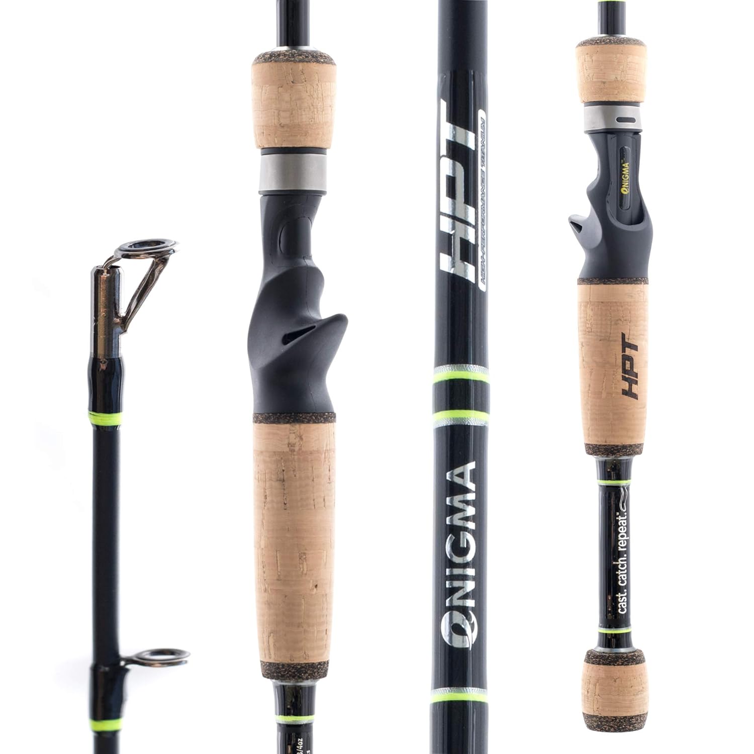Enigma Fishing High-Performance Titanium Pro Tournament Series Bass Fishing Rods, Japanese Toray Graphite High Modulus 1 Pc Blanks, Alps Guides, Cork Grips, Actions - Casting Rod