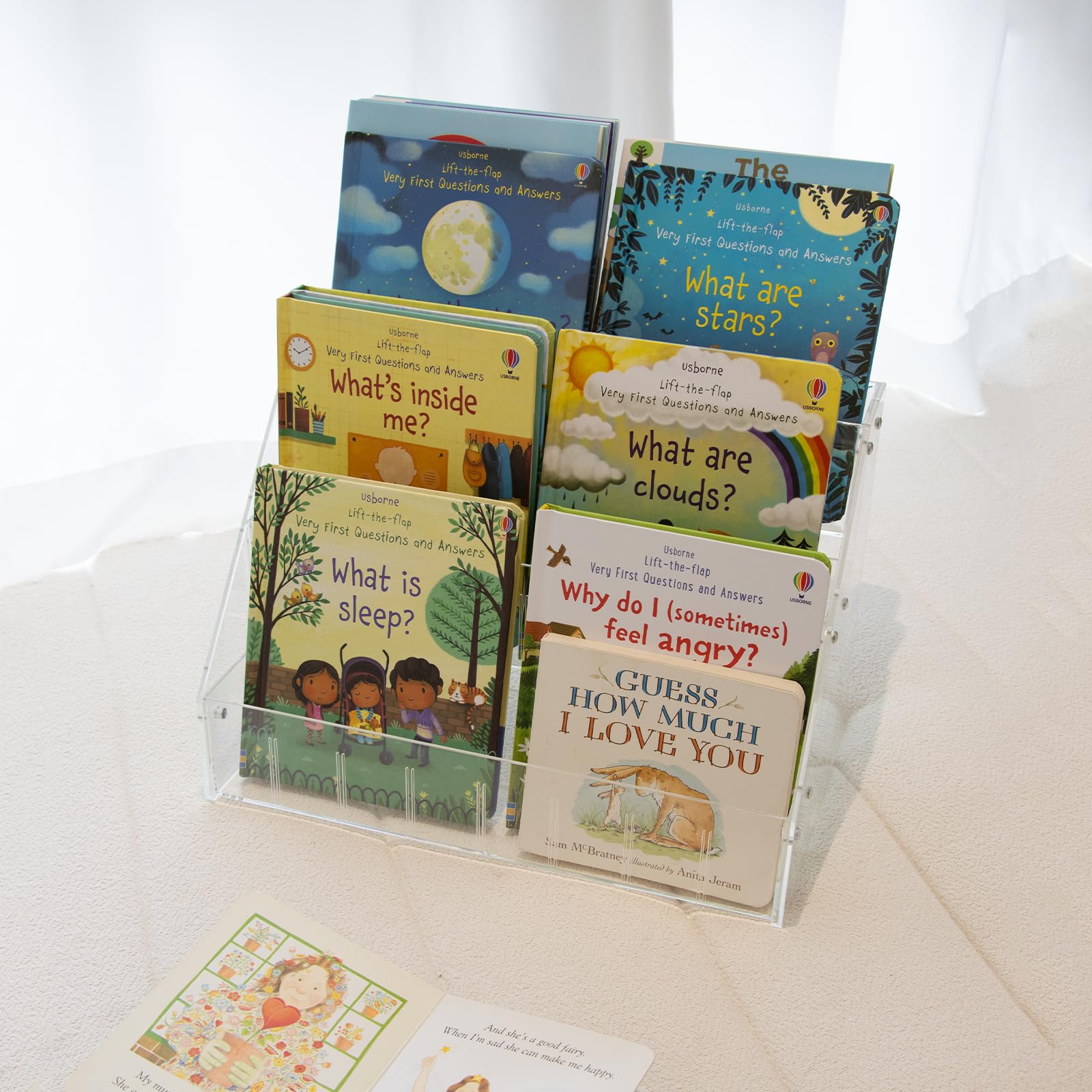 Photo 1 of Lavenix Small Kids Bookshelf, Portable Clear Book Shelf Display for Kids and Toddler in Nursery, Baby Room, Playroom