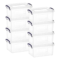 Superio Clear Storage Bins with Lids, 1.75 Quart