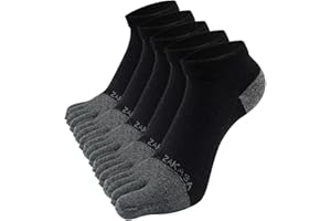 ZAKASA Toe Socks for Men Ankle: No Show Low Cut Toe Socks Individual Five Finger Cotton for Athletic Running 5 Pairs