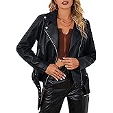 Bellivera Women's Faux Leather Casual Jacket 2025 Spring Trendy Motorcycle Outfits Lightweight Classic Coat