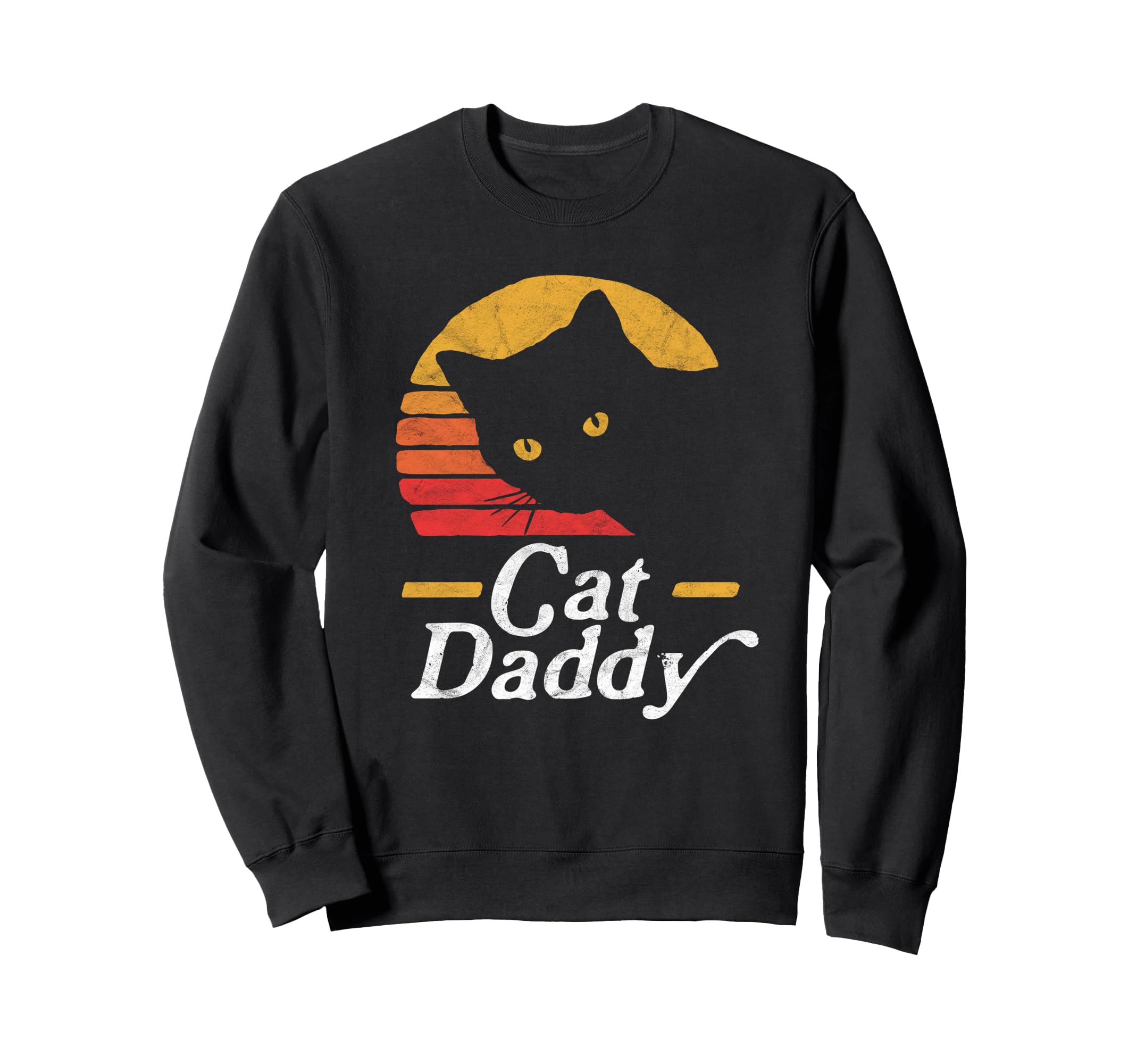 Cat Daddy Vintage Eighties Style Cat Retro Distressed Sweatshirt