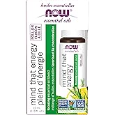 NOW Essential Oils, Mind That Energy Roll On, Non-GMO Project Verified, Focusing Blend, Steam Distilled, Topical Aromatherapy