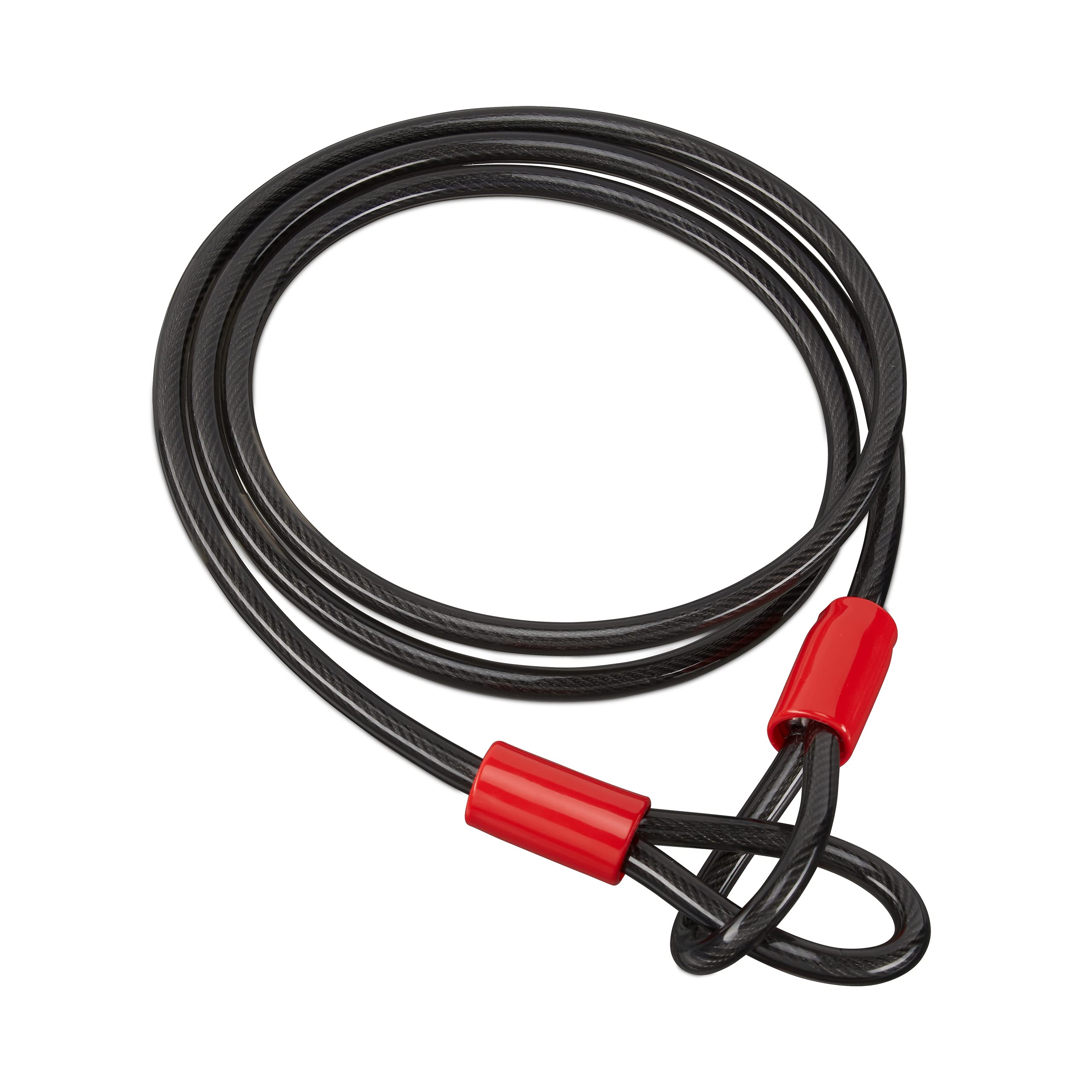 Relaxdays Loop Cable 2m, For Bicycle & Luggage, Sleeved Loop Steel Cable, Long Bike Lock, Black
