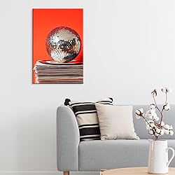 Vintage 70s Disco Ball Wall Art Posters Trendy Red