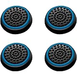 Insten [2 Pair / 4 Pcs] Wireless Controllers Silicone Analog Thumb Grip Stick Cover, Game Remote Joystick Cap for PS4 Dualshock 4/ PS3 Dualshock 3/ PS2 Dualshock/Xbox One/Xbox 360, Black/Blue