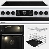 Hisense 60cm Electric Cooker Ceramic Hob White A Rated Double Oven 50L/80L view 3