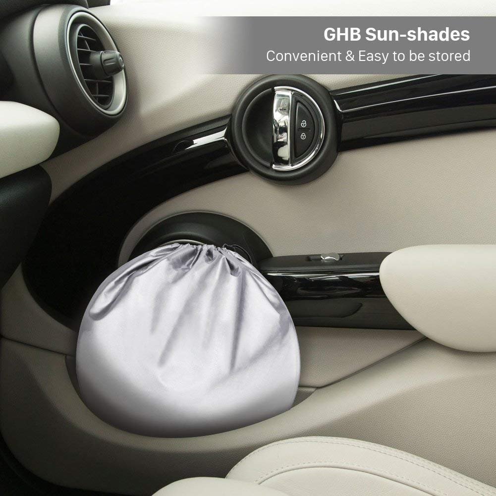 Car Window Sunshade Windshield Protector 6-pack Fordable UV Reflector for All Car Glass Sunshade, Keeps Vehicle Cooler