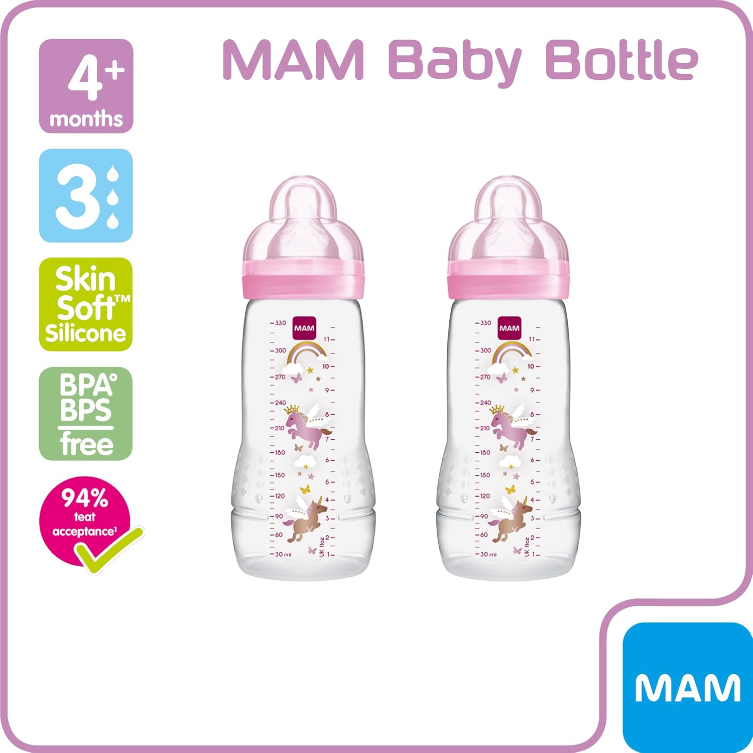 mam bottles starter set pink