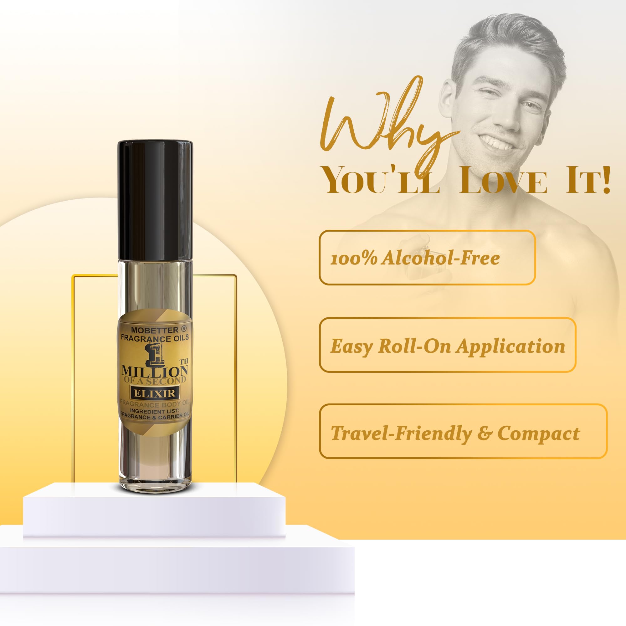MOBETTER FRAGRANCE OILS 1 Millionth of a Second Elixir Men Cologne Body Oil