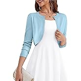OmicGot Women's Long Sleeve Cardigan Knit Sweaters Cropped Open Front Bolero Shrug for Dresses S-XL