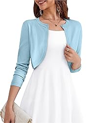 OmicGot Women's Cropped Cardigan Knit Sweaters Open