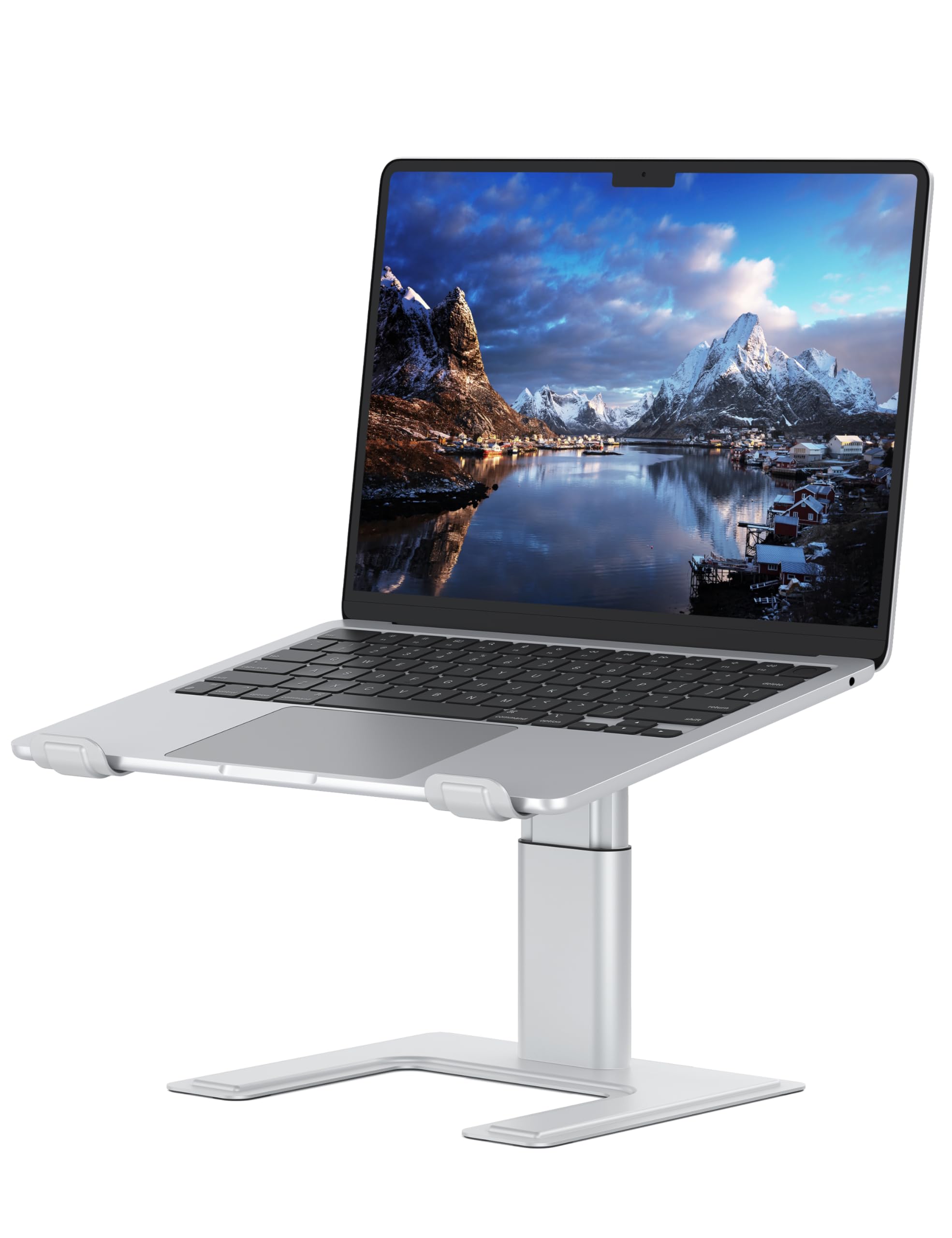 ALASHI Laptop Stand for Desk, Computer Stand Adjustable Height, Ergonomic Notebook Laptop Riser, Aluminum Metal Holder Compatible with 10 to 17.3 Inches Notebook PC Computer, Silver