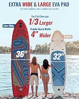 NACATIN 12ftx36in Inflatable Stand Up Paddle Board with Seat view 2