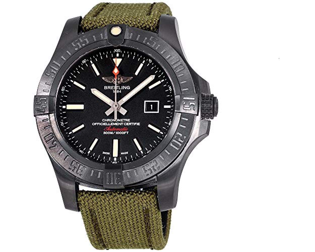 Breitling Avenger Blackbird Black Dial Canvas Strap Men's Watch V1731010.BD12.105W-  Buy Online in Cyprus at Desertcart - 4505498.