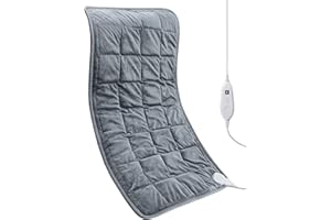 Weighted Heating Pad 17''x 33" XXXL Electric Heating Pad for Back Pain Relief, 5LBS with 6 Heat Settings 2H Auto-Off Heat Pad