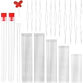 GarfxG 64 Pcs Beading Needles Set, Beading Needles for Jewelry Making Craft | 3 Types Beading Needles with 12 Pcs Big Eye Collapsible, 2 Pcs Twisted Wire Seed and 50 Pcs Straight Beading Needle, Threader